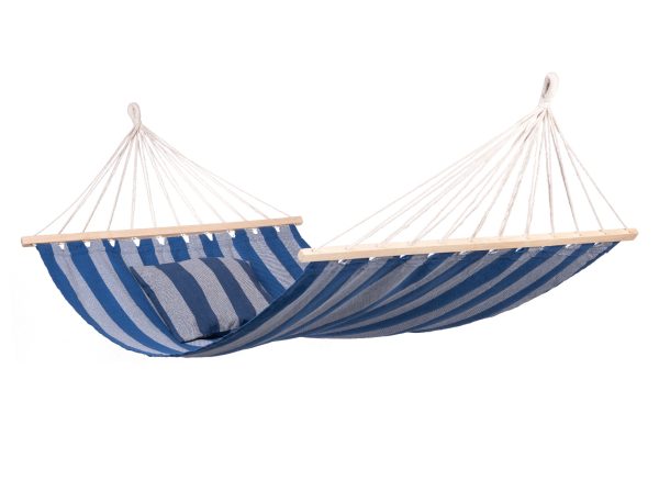 Hangmat Eénpersoons 'Lobos' Spreaderbar - Blauw - Spreidstang - 120 kg - 123 Hammock